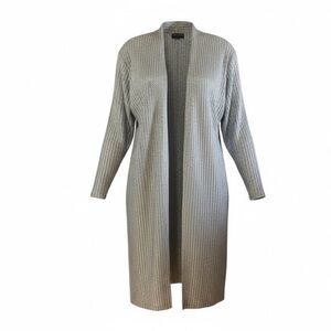 Lane Bryant‎ Silver Shimmer Striped Longline Cardigan Sweater NWT